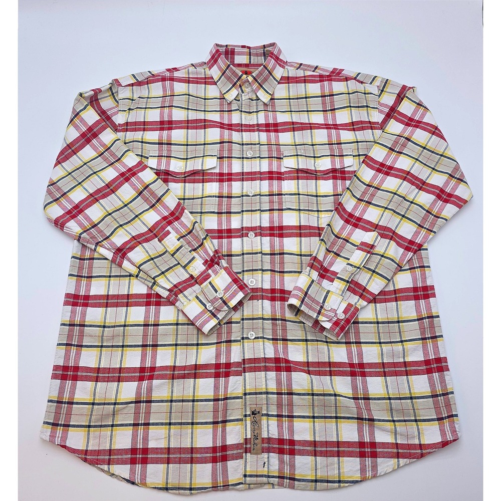 Larry Mahan Cowboy Collection Plaid Long Sleeve Button Up‎ Shirt Men's Size L
